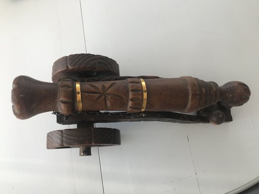 Decorative Carved Wooden Cannon,1950s-WQQ-1209392