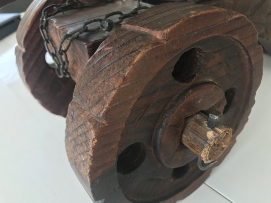 Decorative Carved Wooden Cannon,1950s-WQQ-1209392