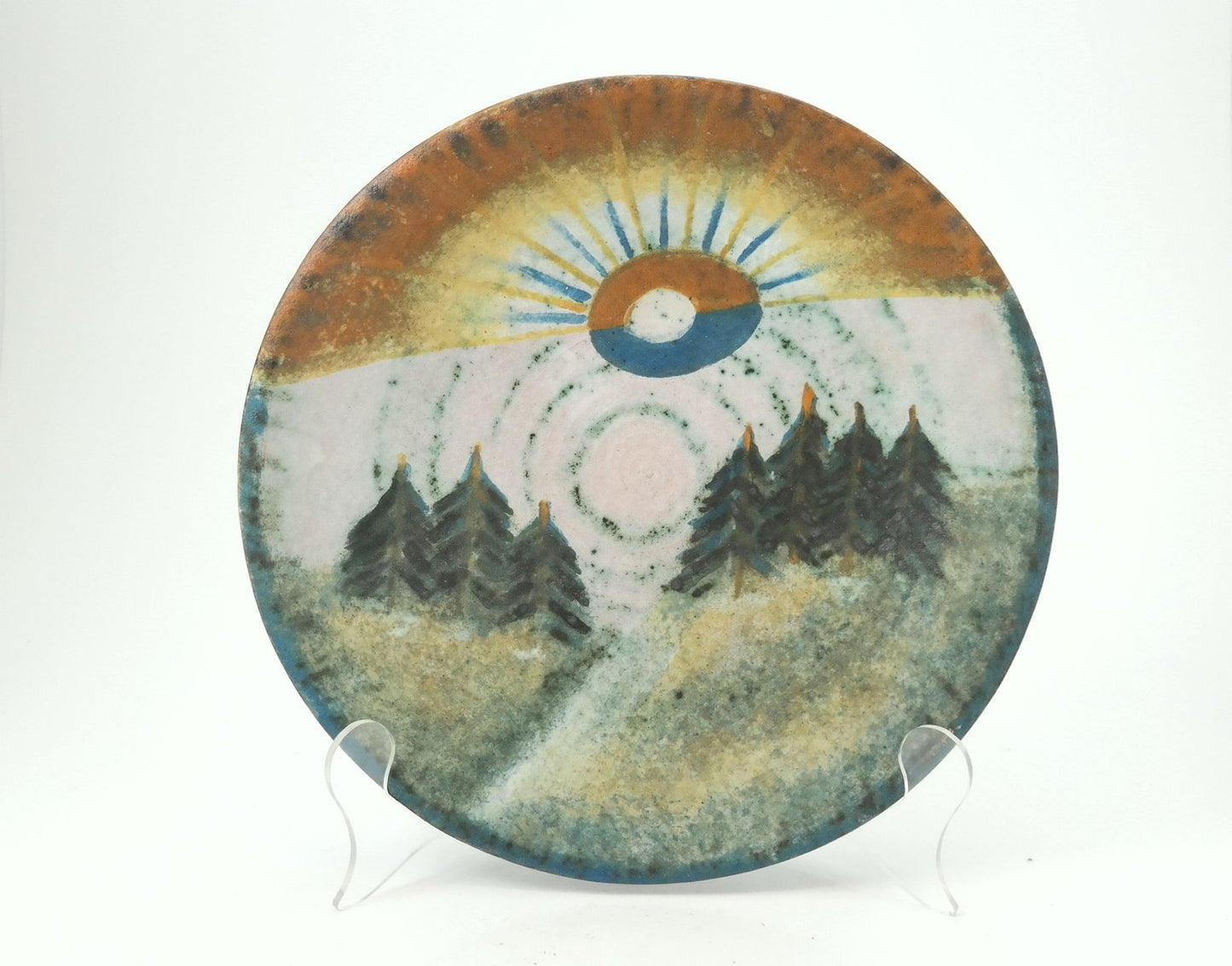 Decorative Ceramic Artwork Plate by Agoston Simo, 1970s