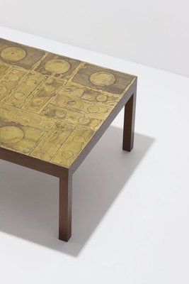 Decorative Etched Coffee Table by Willy Daro, 1970s-CF-773518