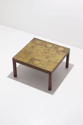 Decorative Etched Coffee Table by Willy Daro, 1970s-CF-773518