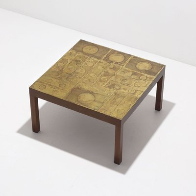 Decorative Etched Coffee Table by Willy Daro, 1970s-CF-773518