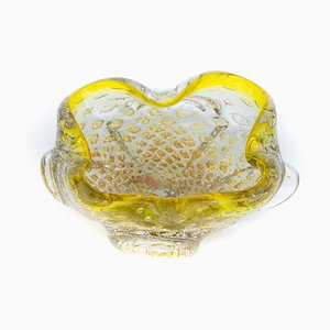 Decorative Glass Bowl with Gold Flakes, 1970s-FSD-878919