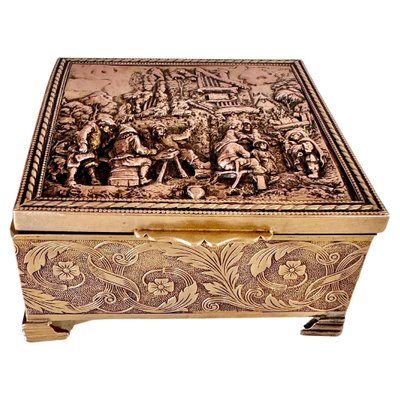 Decorative Jewelry Box in Silver and Gold Coloured Metal, France, 20th Century-UR-1796809