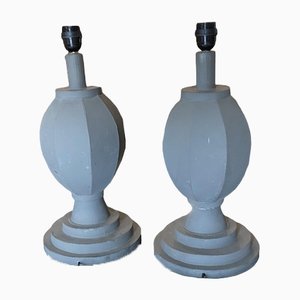 Decorative Lamp Bases in Grey Sheet Metal, Set of 2-TEP-1288660