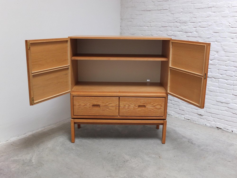 Decorative N-Line Bar Cabinet in Oak by Gebroeders Neirinck, 1968