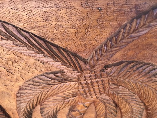 Decorative Panel in Carved Teak Wood, 1970s-WQQ-1721041