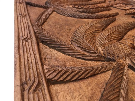 Decorative Panel in Carved Teak Wood, 1970s-WQQ-1721041