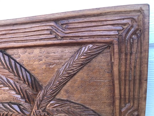 Decorative Panel in Carved Teak Wood, 1970s-WQQ-1721041