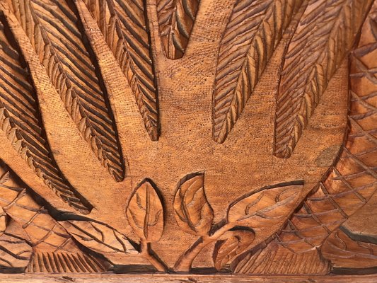 Decorative Panel in Carved Teak Wood, 1970s-WQQ-1721041