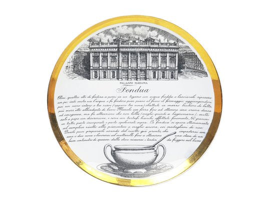 Decorative Plates Torinese Specialty by P. Fornasetti for Fiat, 1960s, Set of 6-RD-1769611