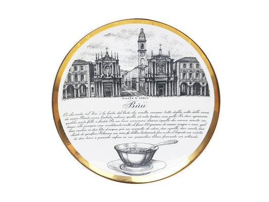 Decorative Plates Torinese Specialty by P. Fornasetti for Fiat, 1960s, Set of 6-RD-1769611