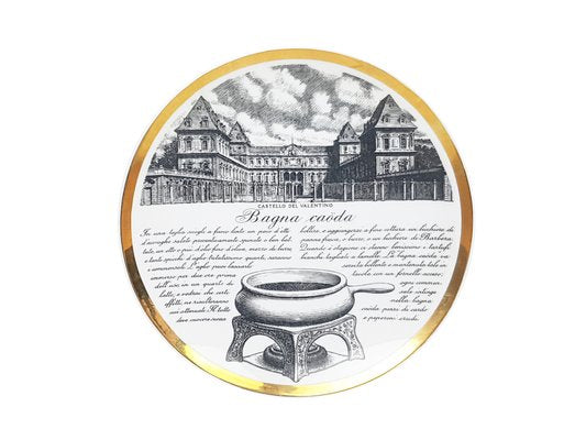 Decorative Plates Torinese Specialty by P. Fornasetti for Fiat, 1960s, Set of 6-RD-1769611