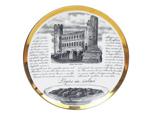 Decorative Plates Torinese Specialty by P. Fornasetti for Fiat, 1960s, Set of 6-RD-1769611