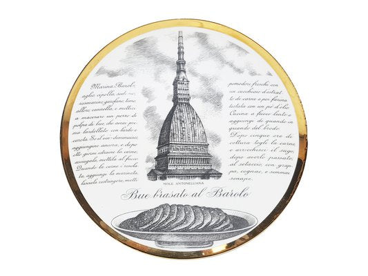 Decorative Plates Torinese Specialty by P. Fornasetti for Fiat, 1960s, Set of 6-RD-1769611