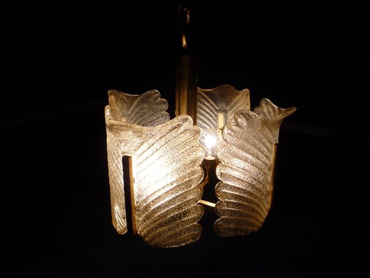 Decorative Regency Murano Glass & Brass Ceiling Lamps, 1960s, Set of 2-UG-1264536