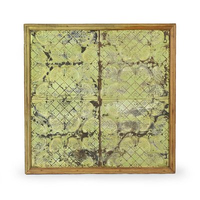 Decorative Sheet Metal Plate with Green Patina, 1920s-NQ-636599