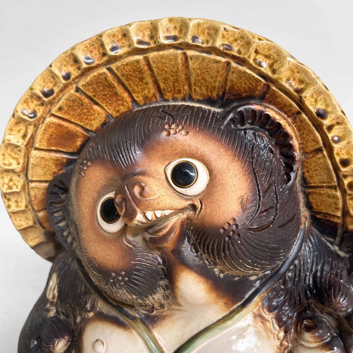 Decorative Tanuki Tanuki Statue in Shigaraki Pottery, 1980s