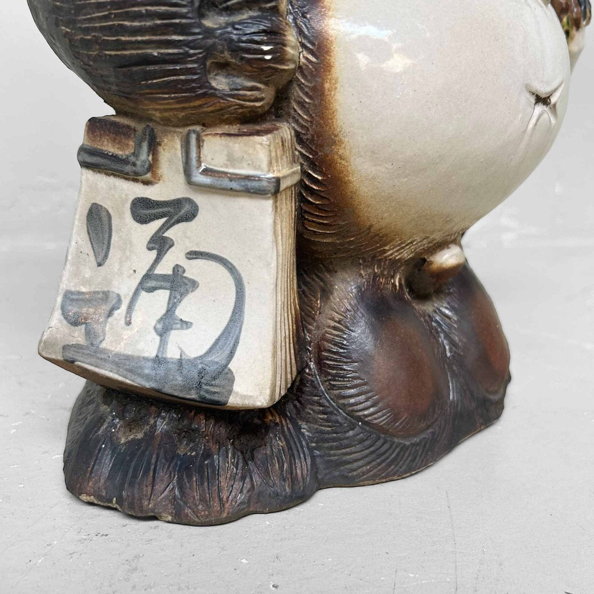 Decorative Tanuki Tanuki Statue in Shigaraki Pottery, 1980s