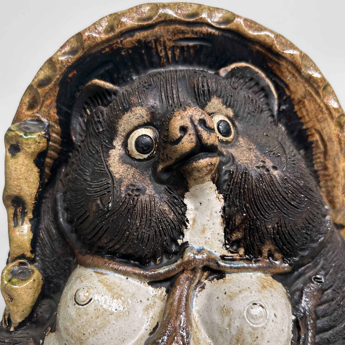 Decorative Tanuki Tanuki Statue in Shigaraki Pottery, Japan, 1970s