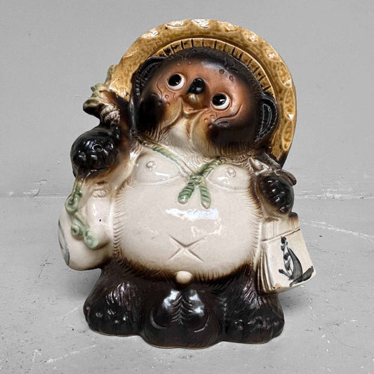 Decorative Tanuki Tanuki Statue in Shigaraki Pottery, Japan, 1980s