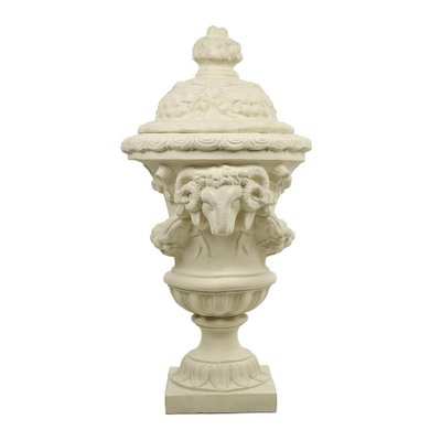 Decorative Urn in White Terracotta-NQ-1735635