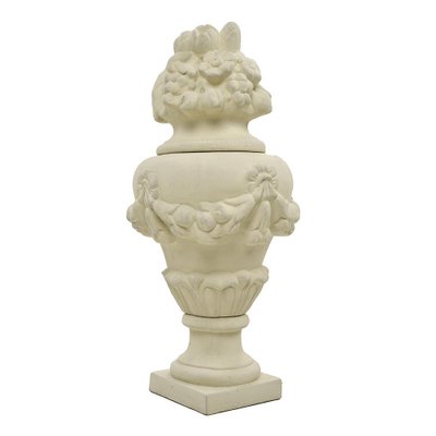 Decorative Urn in White Terracotta-NQ-1735636