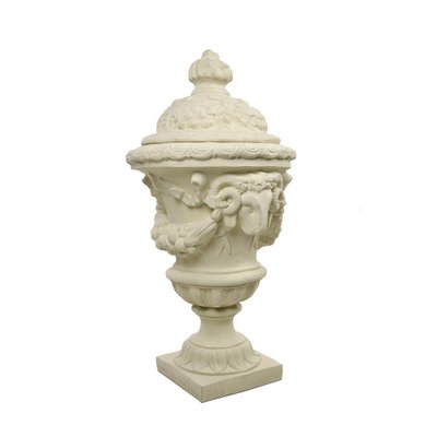 Decorative Urn in White Terracotta-NQ-1735635