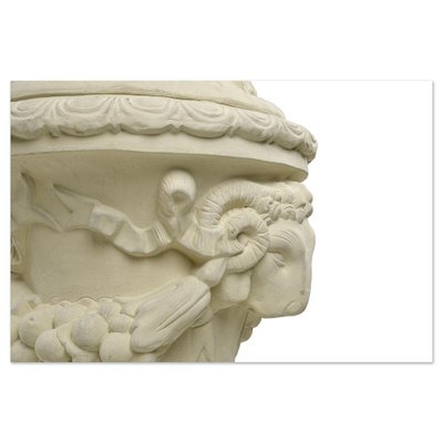 Decorative Urn in White Terracotta-NQ-1735635