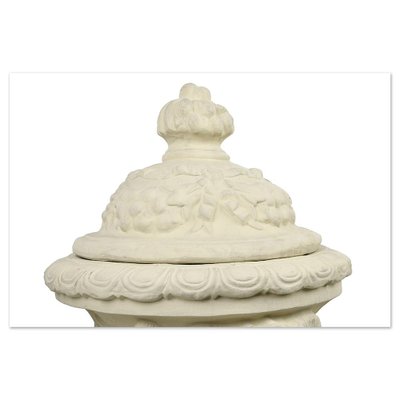 Decorative Urn in White Terracotta-NQ-1735635