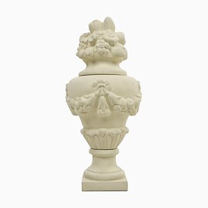 Decorative Urn in White Terracotta-NQ-1735636