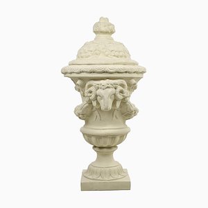 Decorative Urn in White Terracotta-NQ-1735635