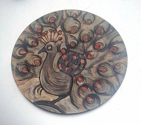 Decorative Wall Plate with Peacock from Ruscha, 1960s-QDP-1033559