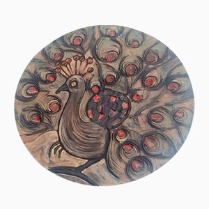 Decorative Wall Plate with Peacock from Ruscha, 1960s-QDP-1033559