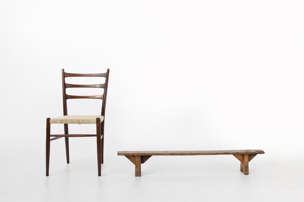 Decorative Wooden Low Bench, France, 1850s-YSY-2027724