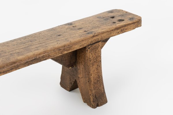 Decorative Wooden Low Bench, France, 1850s-YSY-2027724