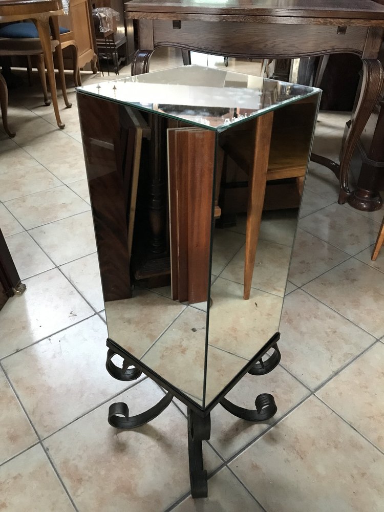 Decorative Wrought Metal and Hexagonal Table Mirror, 1970s