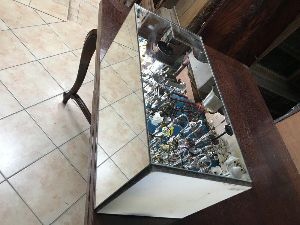 Decorative Wrought Metal and Hexagonal Table Mirror, 1970s