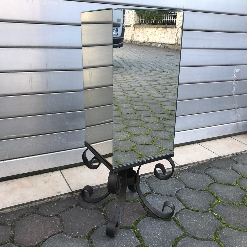 Decorative Wrought Metal and Hexagonal Table Mirror, 1970s