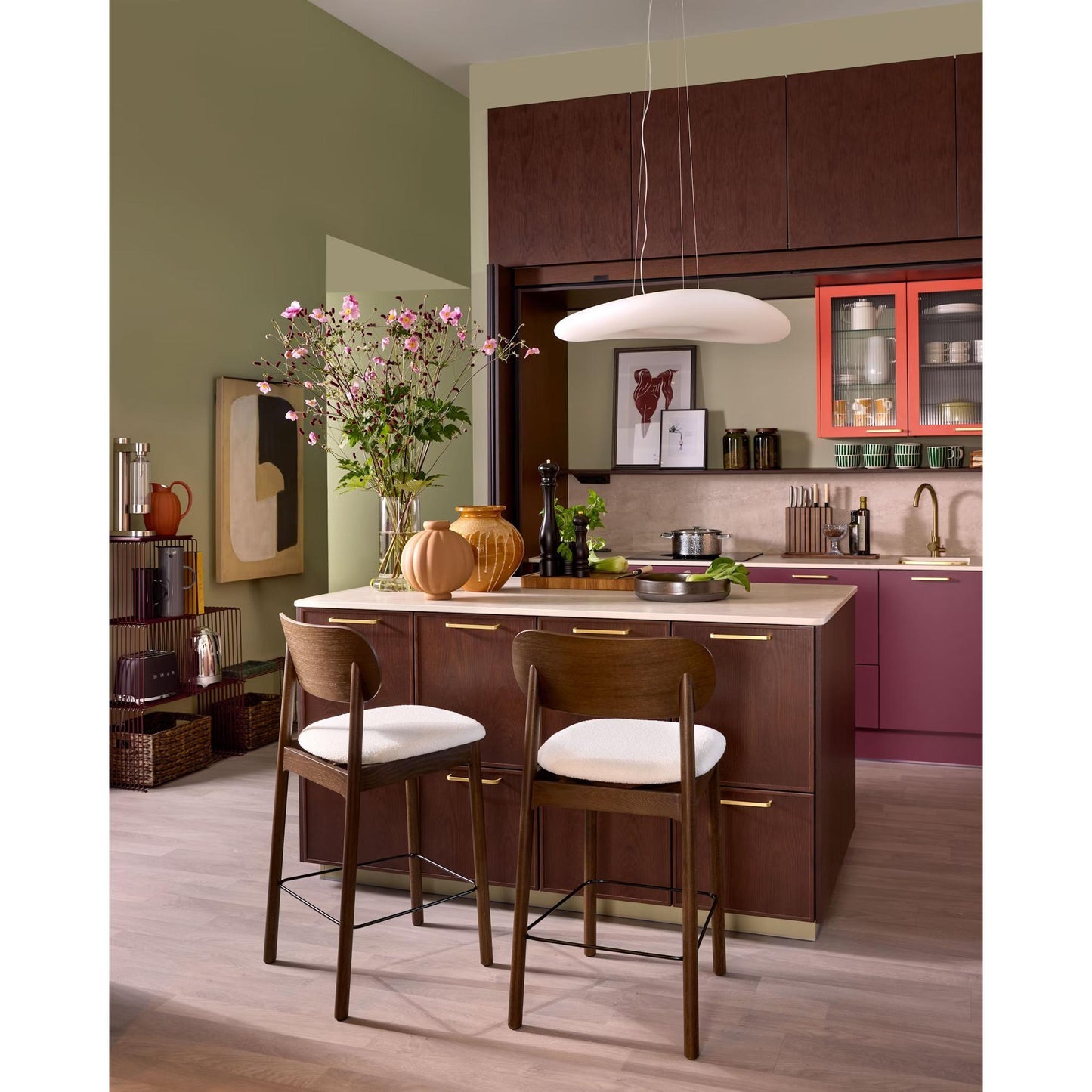 Decotique Elephant Bar Stool Dark Oak/Black Velvet