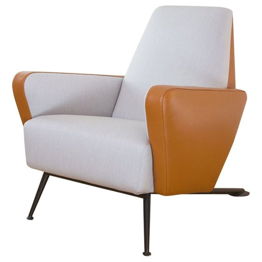 Dedar Satin and Leather S.K. Armchair by Andrea Bonini