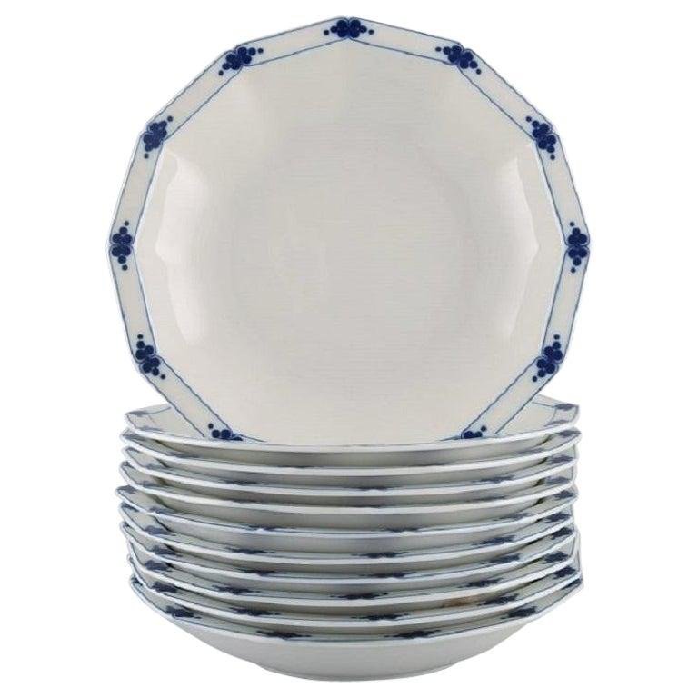 Deep Corinth Plates in Blue Painted Porcelain by Tapio Wirkkala for Rosenthal, Set of 11