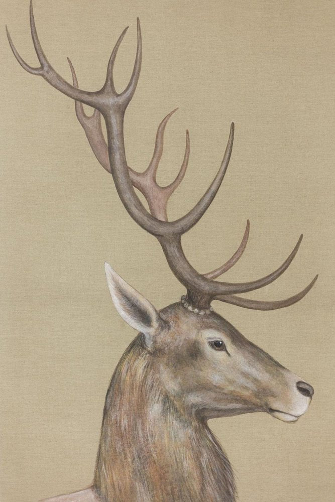 Deer, 20th-21st Century, Canvas Painting