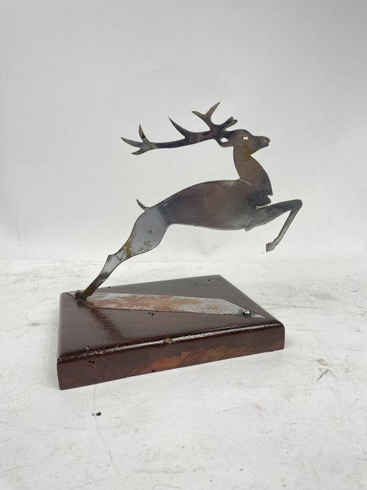 Deer Shape Ornament with Wooden Base, 1950s