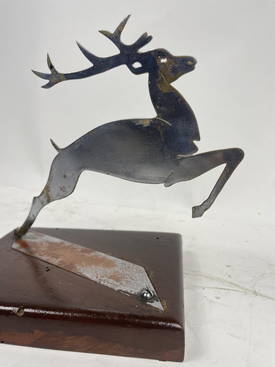 Deer Shape Ornament with Wooden Base, 1950s