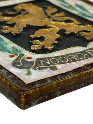 Delft Cloisonné Tile with the Coat of Arms of Noord-Brabant from Porceleyne Fles-UCH-1224324