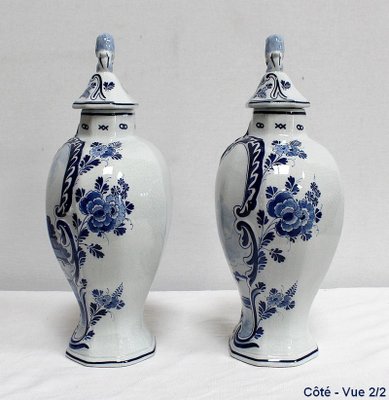 Delft Earthenware Vases from Royal Delft, Early 20th Century, Set of 2-RVK-1016321