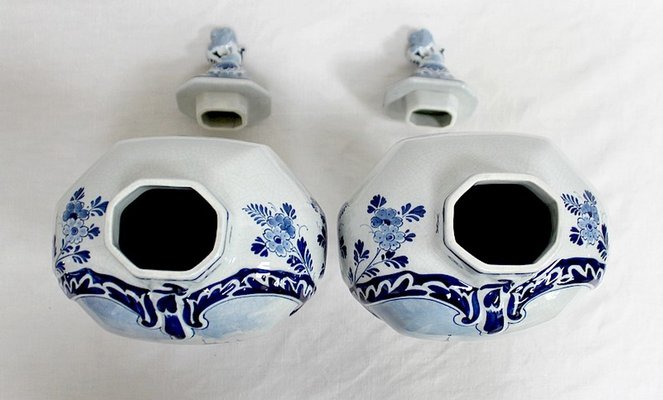 Delft Earthenware Vases from Royal Delft, Early 20th Century, Set of 2-RVK-1016321