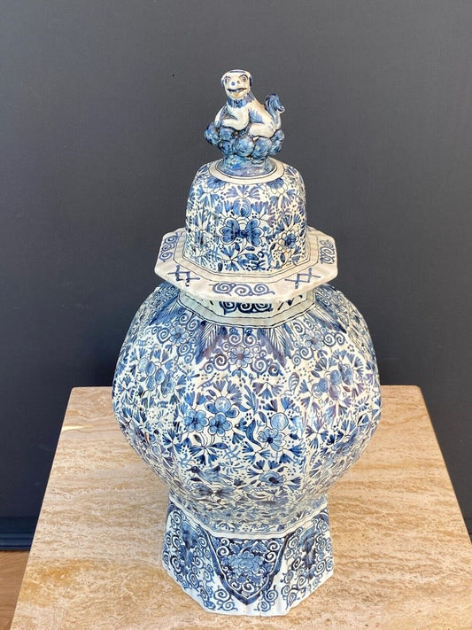 Delft Faience Covered Potiche by Jules Vieilliard