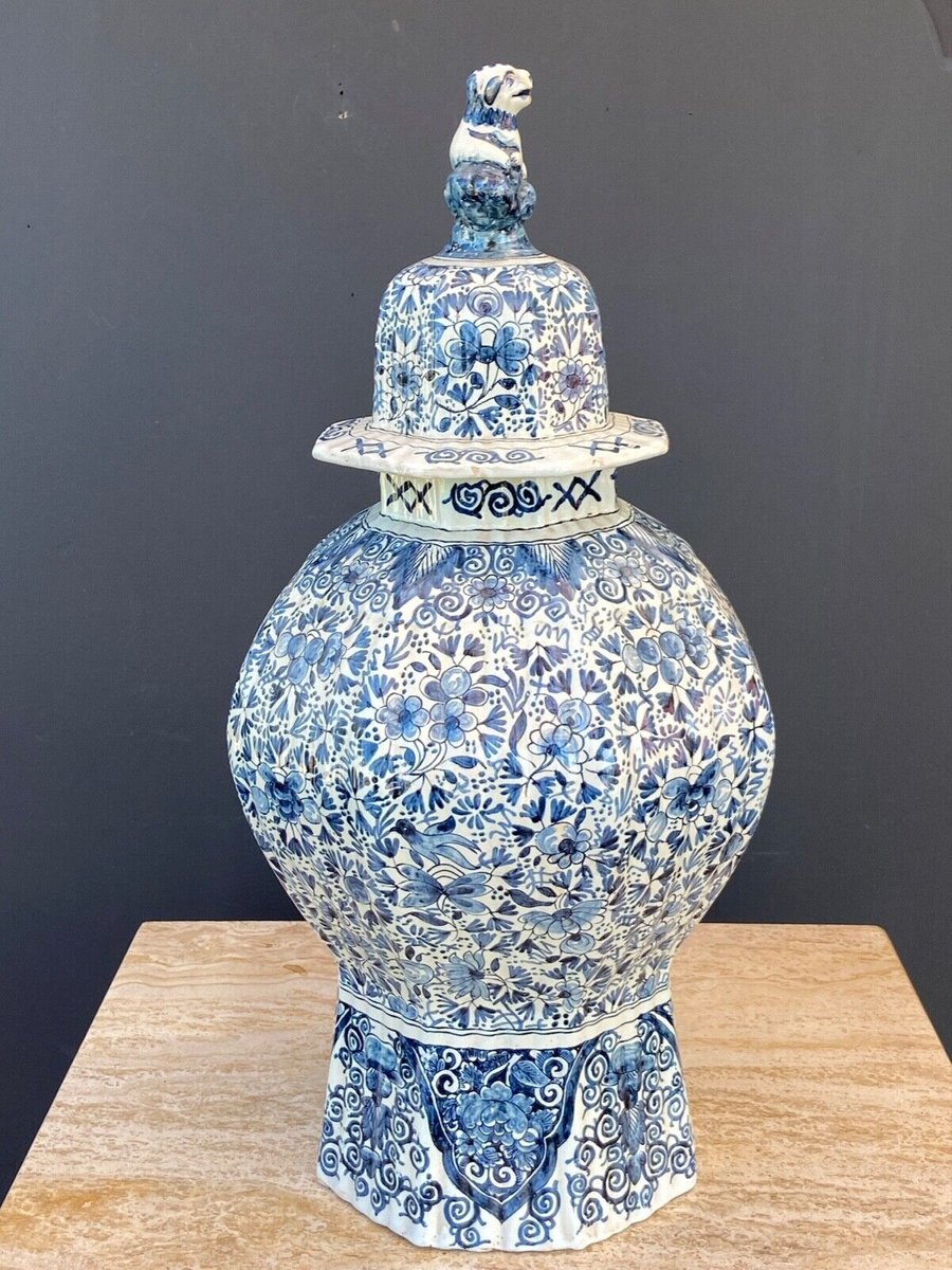 Delft Faience Covered Potiche by Jules Vieilliard